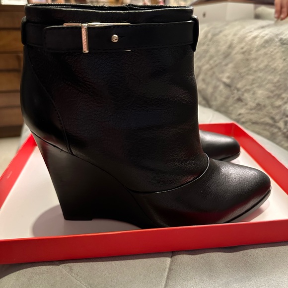 Coach Black Wedge Ankle Boots - Picture 1 of 8